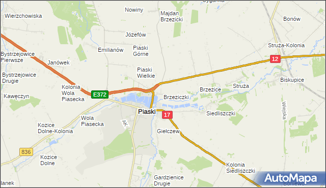 mapa Brzeziczki, Brzeziczki na mapie Targeo