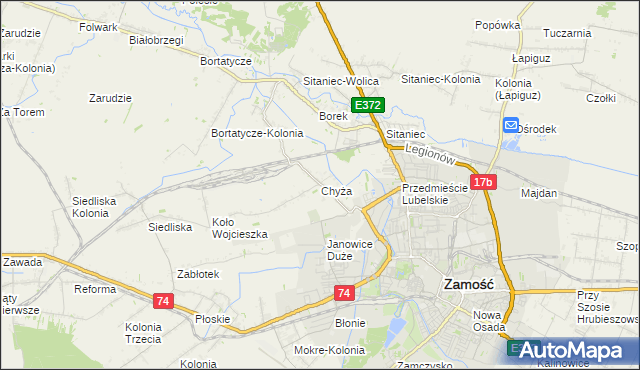 mapa Chyża, Chyża na mapie Targeo