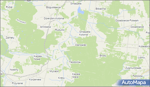 mapa Danowiec, Danowiec na mapie Targeo