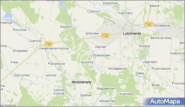 mapa Dziektarzew, Dziektarzew na mapie Targeo