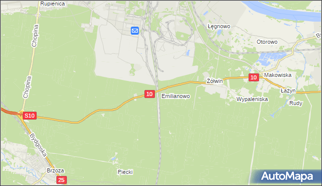 mapa Emilianowo gmina Nowa Wieś Wielka, Emilianowo gmina Nowa Wieś Wielka na mapie Targeo
