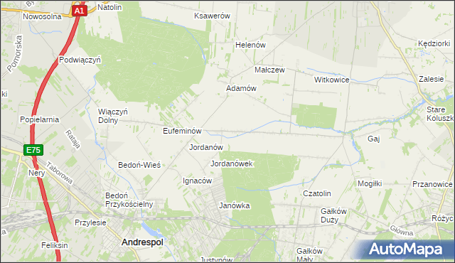 mapa Gałkówek-Kolonia, Gałkówek-Kolonia na mapie Targeo