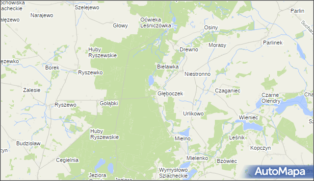 mapa Głęboczek gmina Mogilno, Głęboczek gmina Mogilno na mapie Targeo