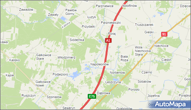 mapa Huta Porajska, Huta Porajska na mapie Targeo