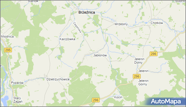 mapa Jabłonów gmina Brzeźnica, Jabłonów gmina Brzeźnica na mapie Targeo