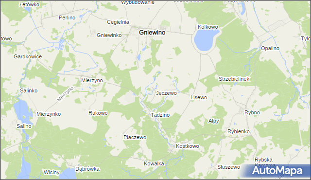 mapa Jęczewo, Jęczewo na mapie Targeo