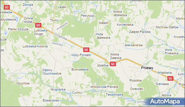 mapa Karolew gmina Pniewy, Karolew gmina Pniewy na mapie Targeo