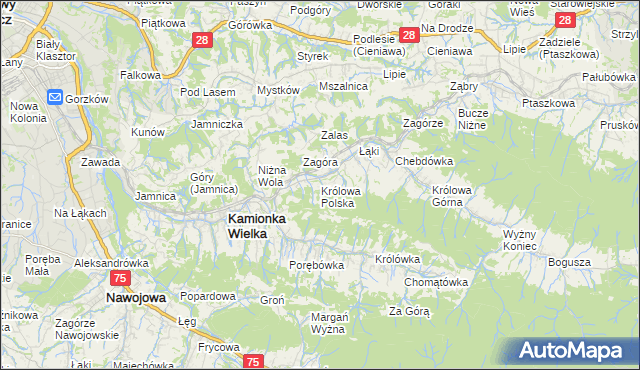 mapa Królowa Polska, Królowa Polska na mapie Targeo