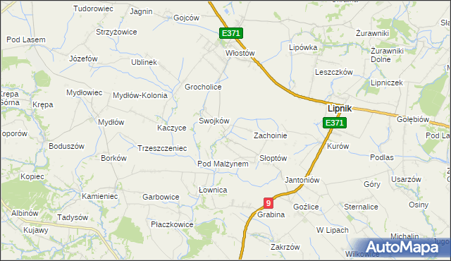 mapa Malżyn, Malżyn na mapie Targeo