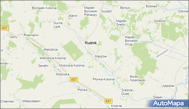 mapa Maszów, Maszów na mapie Targeo