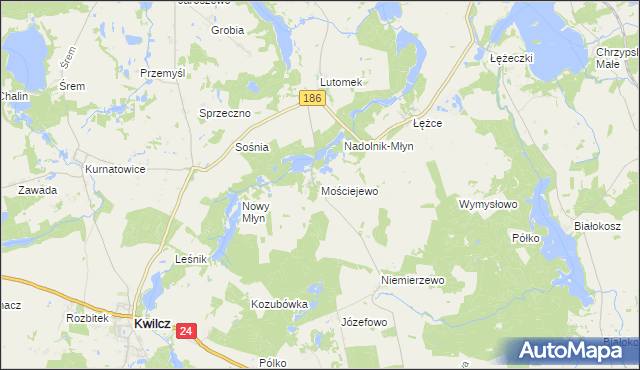 mapa Mościejewo, Mościejewo na mapie Targeo