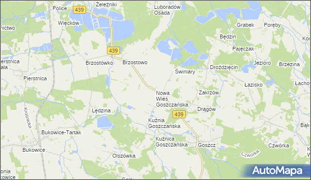 mapa Nowa Wieś Goszczańska, Nowa Wieś Goszczańska na mapie Targeo
