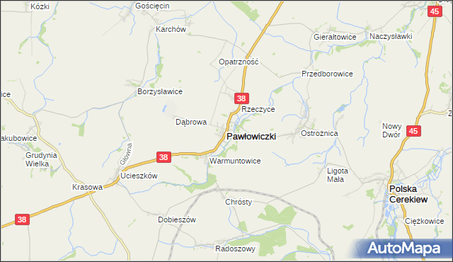 mapa Pawłowiczki, Pawłowiczki na mapie Targeo
