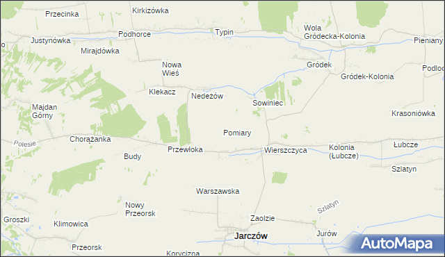 mapa Pomiary gmina Jarczów, Pomiary gmina Jarczów na mapie Targeo