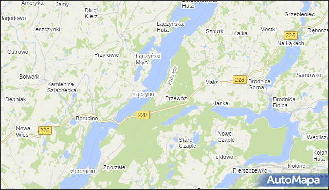 mapa Przewóz gmina Chmielno, Przewóz gmina Chmielno na mapie Targeo