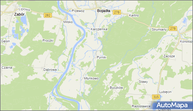 mapa Pyrnik, Pyrnik na mapie Targeo