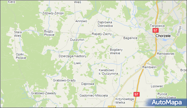 mapa Rapaty-Sulimy, Rapaty-Sulimy na mapie Targeo