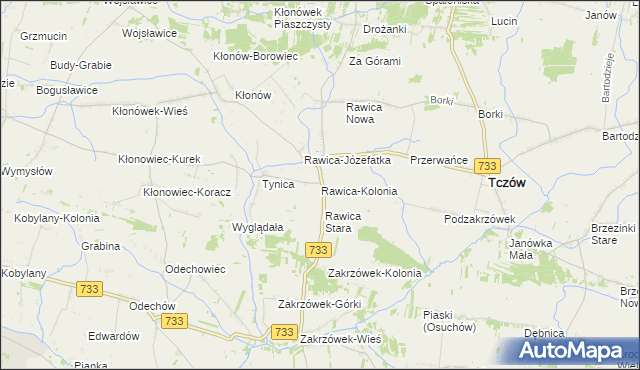 mapa Rawica-Kolonia, Rawica-Kolonia na mapie Targeo