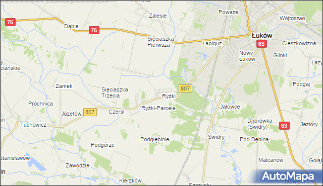 mapa Ryżki, Ryżki na mapie Targeo