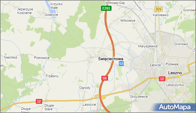 mapa Święciechowa, Święciechowa na mapie Targeo