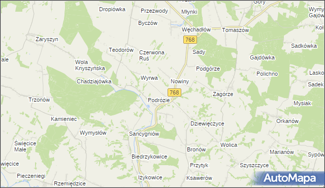 mapa Świerczyna gmina Działoszyce, Świerczyna gmina Działoszyce na mapie Targeo