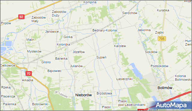 mapa Sypień, Sypień na mapie Targeo