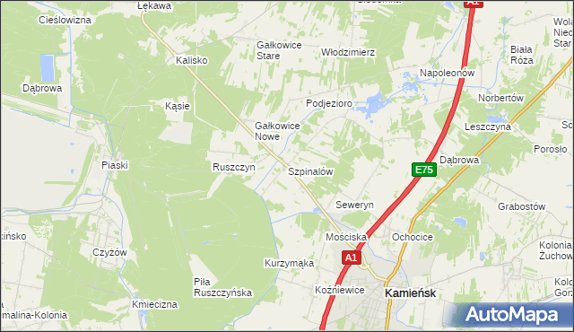 mapa Szpinalów, Szpinalów na mapie Targeo