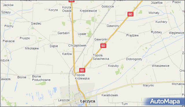 mapa Topola Szlachecka, Topola Szlachecka na mapie Targeo