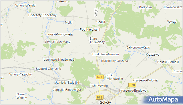 mapa Truskolasy-Niwisko, Truskolasy-Niwisko na mapie Targeo
