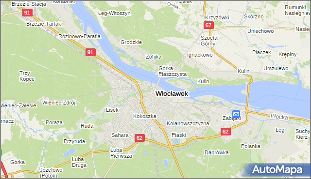 mapa Włocławka, Włocławek na mapie Targeo