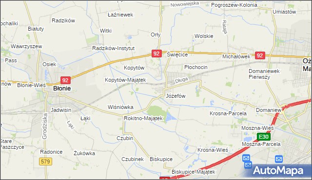 mapa Wolica gmina Ożarów Mazowiecki, Wolica gmina Ożarów Mazowiecki na mapie Targeo