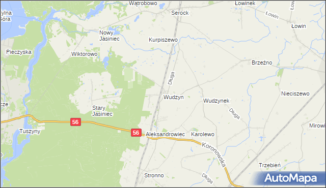 mapa Wudzyn, Wudzyn na mapie Targeo