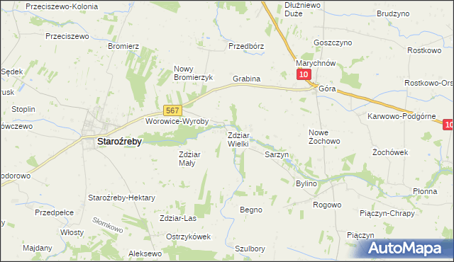 mapa Zdziar Wielki, Zdziar Wielki na mapie Targeo