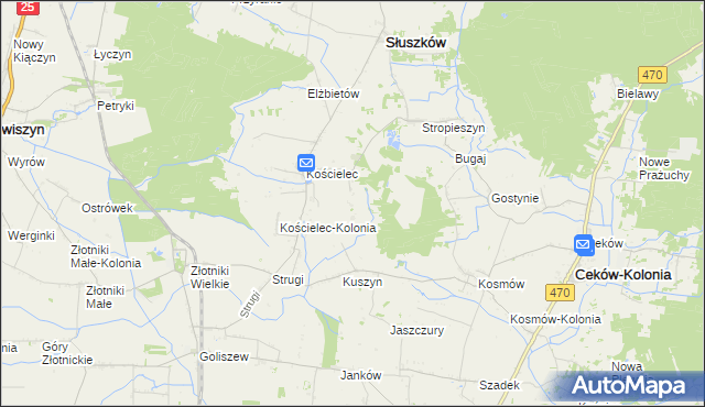 mapa Aleksandrów gmina Mycielin, Aleksandrów gmina Mycielin na mapie Targeo