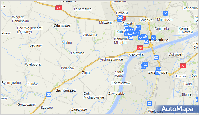 mapa Andruszkowice, Andruszkowice na mapie Targeo