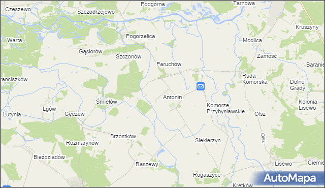 mapa Antonin gmina Żerków, Antonin gmina Żerków na mapie Targeo