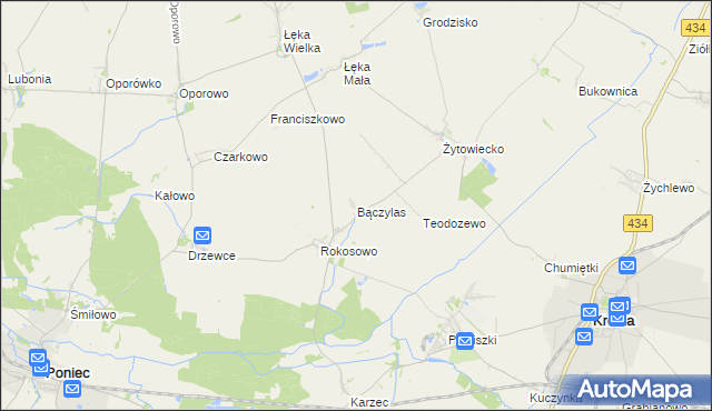 mapa Bączylas, Bączylas na mapie Targeo