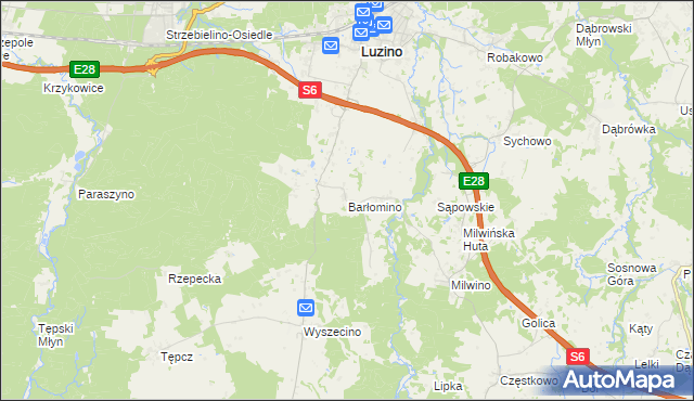 mapa Barłomino, Barłomino na mapie Targeo