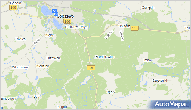 mapa Barnisławice, Barnisławice na mapie Targeo