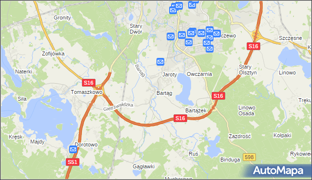 mapa Bartąg, Bartąg na mapie Targeo