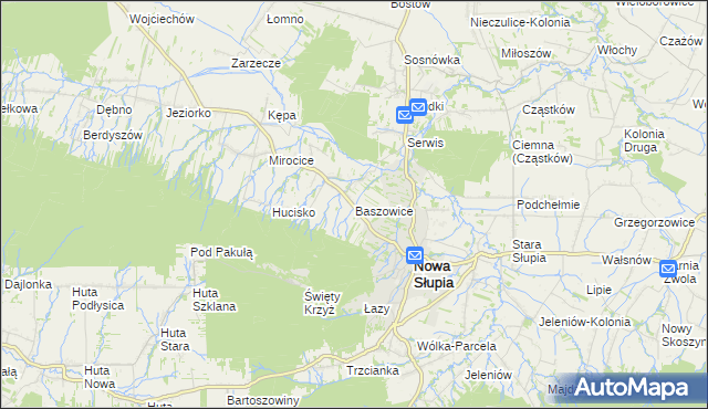 mapa Baszowice, Baszowice na mapie Targeo