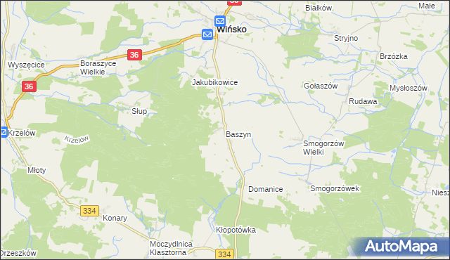 mapa Baszyn, Baszyn na mapie Targeo