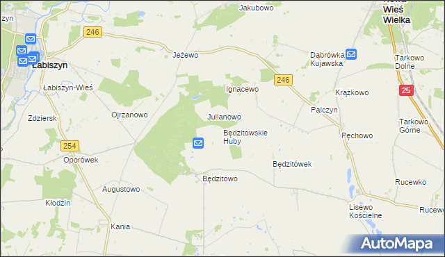 mapa Będzitowskie Huby, Będzitowskie Huby na mapie Targeo