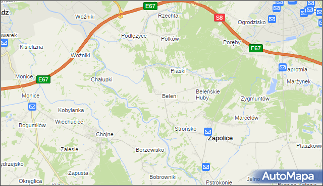 mapa Beleń, Beleń na mapie Targeo