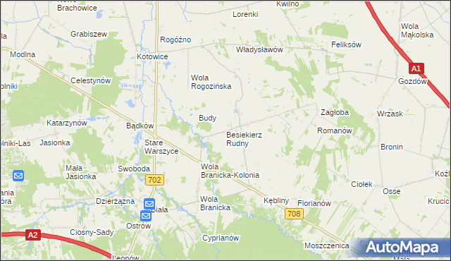 mapa Besiekierz Rudny, Besiekierz Rudny na mapie Targeo