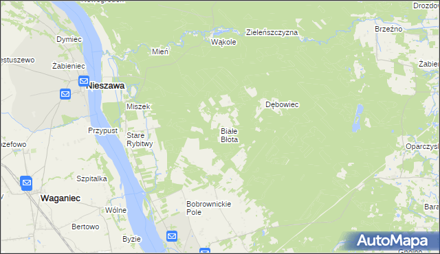 mapa Białe Błota gmina Bobrowniki, Białe Błota gmina Bobrowniki na mapie Targeo