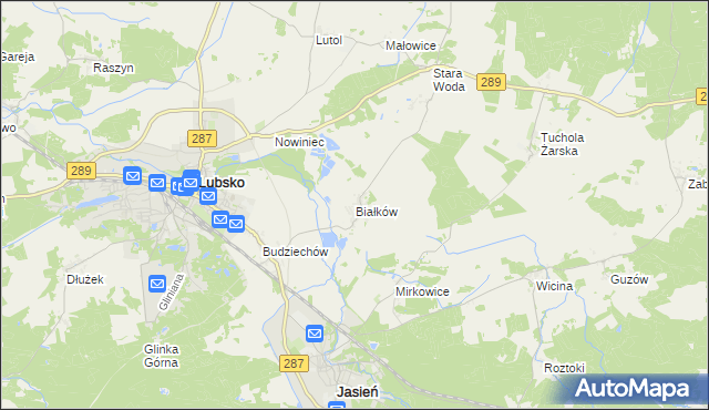 mapa Białków gmina Lubsko, Białków gmina Lubsko na mapie Targeo