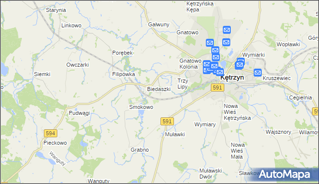 mapa Biedaszki Małe, Biedaszki Małe na mapie Targeo