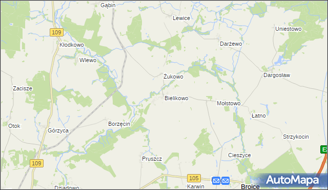 mapa Bielikowo, Bielikowo na mapie Targeo