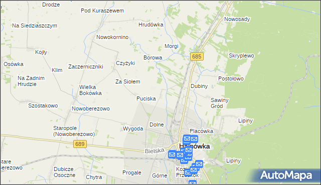 mapa Bielszczyzna, Bielszczyzna na mapie Targeo